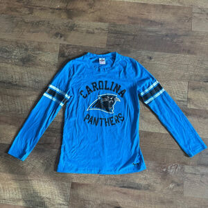 Women's PINK Victoria's Secret Carolina Panthers T-Shirt XL Blue